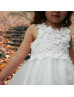 3D Flowers Blossom Tulle Curly Hem Fairy Flower Girl Dress